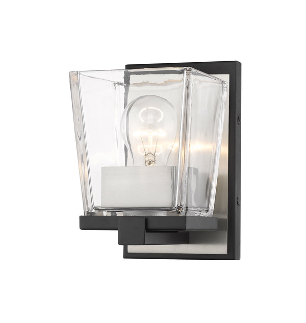 Z-Lite - 475-1S-MB-BN - One Light Wall Sconce - Bleeker Street - Matte Black / Brushed Nickel from Lighting & Bulbs Unlimited in Charlotte, NC