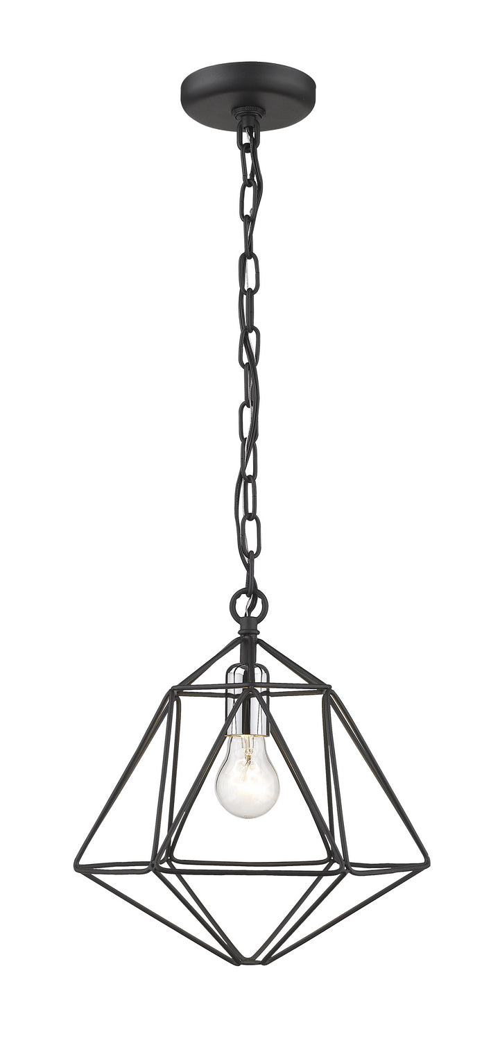 Z-Lite - 918MP-MB-CH - One Light Mini Pendant - Geo - Matte Black / Chrome from Lighting & Bulbs Unlimited in Charlotte, NC