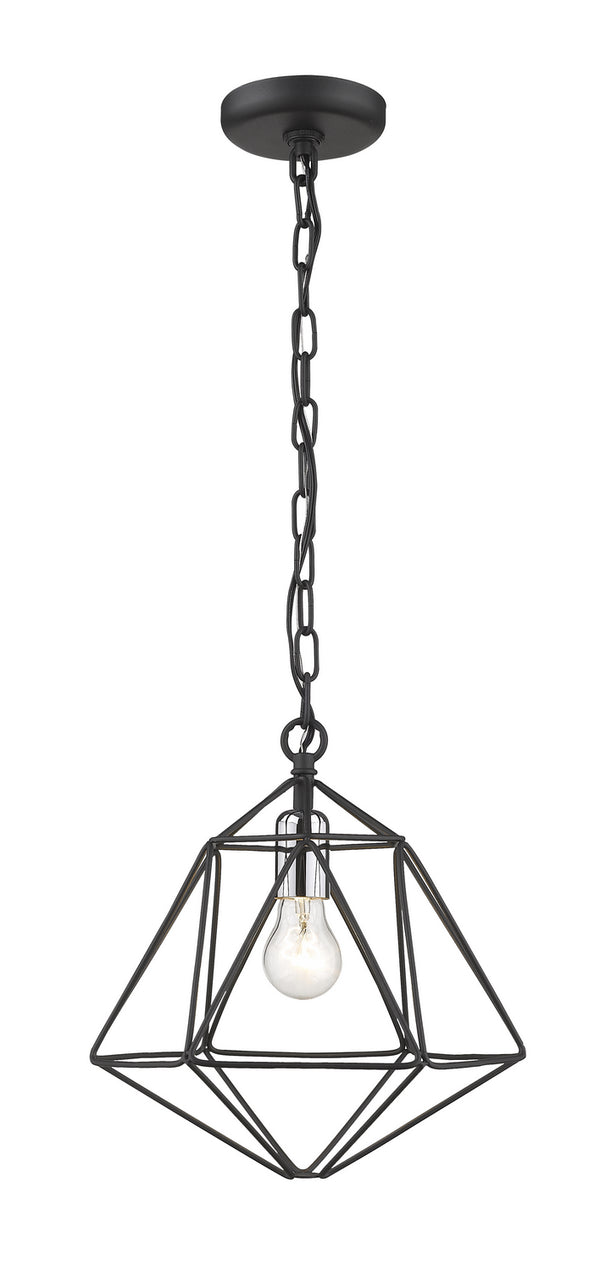 Z-Lite - 918MP-MB-CH - One Light Mini Pendant - Geo - Matte Black / Chrome from Lighting & Bulbs Unlimited in Charlotte, NC