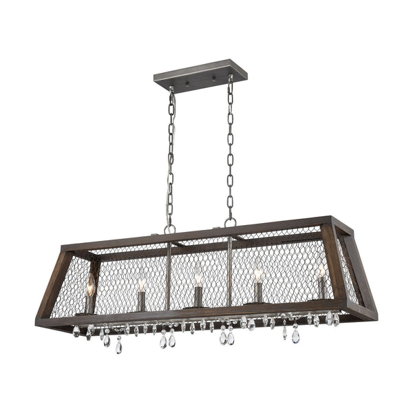 ELK Home - D3998 - Five Light Chandelier - Renaissance Invention - Aged Wood from Lighting & Bulbs Unlimited in Charlotte, NC