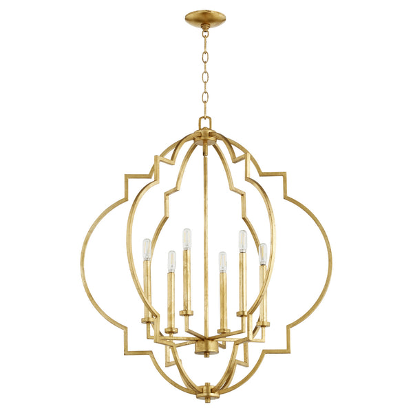 Quorum - 6842-6-74 - Six Light Pendant - Dublin - Gold Leaf from Lighting & Bulbs Unlimited in Charlotte, NC