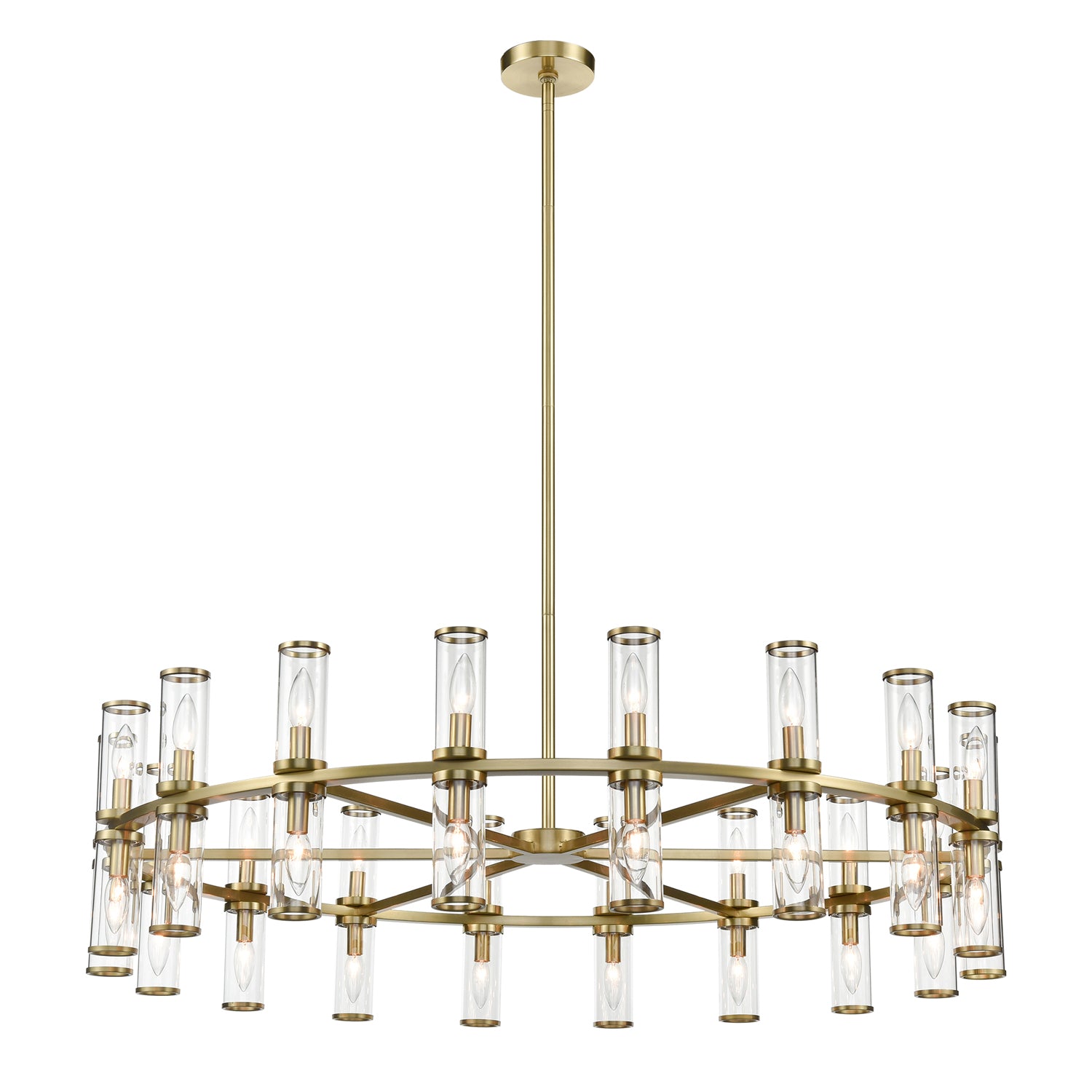 Alora - CH309036NBCG - 36 Light Chandelier - Revolve - Clear Glass/Natural Brass from Lighting & Bulbs Unlimited in Charlotte, NC