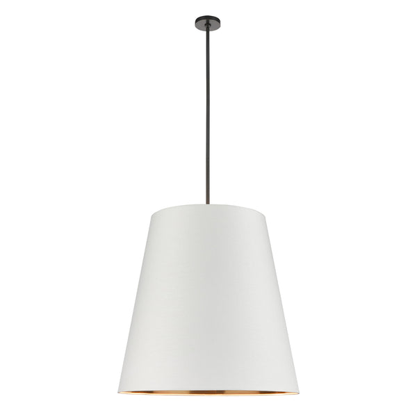 Alora - PD311030UBWG - Three Light Pendant - Calor - Urban Bronze/White Linen With Gold Parchment from Lighting & Bulbs Unlimited in Charlotte, NC