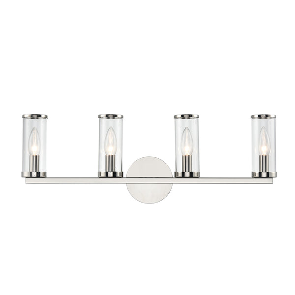 Alora - WV309044PNCG - Four Light Bathroom Fixture - Revolve - Clear Glass/Polished Nickel from Lighting & Bulbs Unlimited in Charlotte, NC