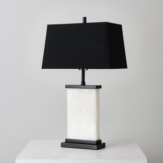 Annimus - ALT-EAR-MRBK - Earth - One Light Table Lamp - Origin Collection - White Marble - Matte Black Base