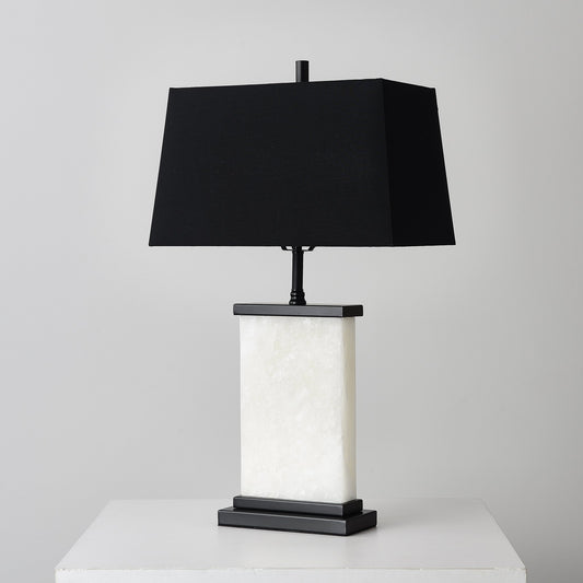 Annimus - ALT-EAR-MRBK - Earth - One Light Table Lamp - Origin Collection - White Marble - Matte Black Base
