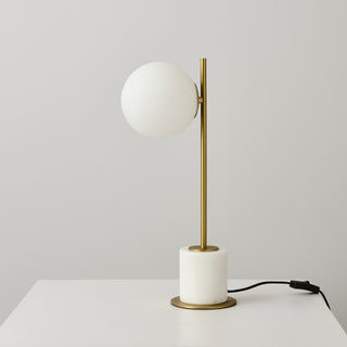 Annimus - ALT-IDE-MRBR - Ideal - One Light Table Lamp - Origin Collection - White Marble - Matte Brass Base