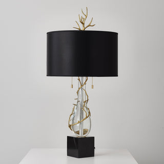 Annimus - ALT-VIN-MRBK - Vine - One Light Table Lamp - Origin Collection - Crystal and Matte Black - Black Marble Base
