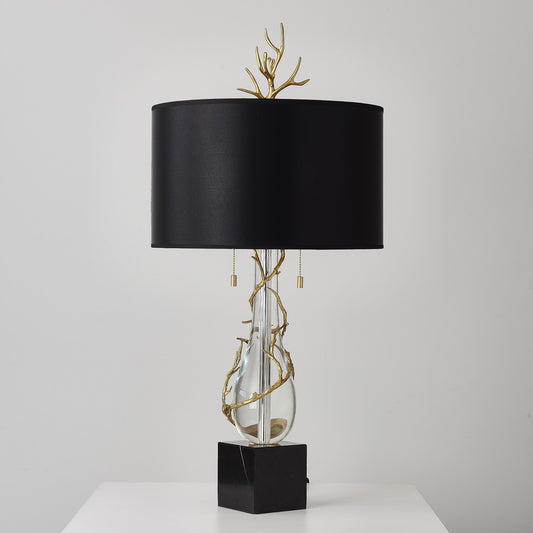Annimus - ALT-VIN-MRBK - Vine - One Light Table Lamp - Origin Collection - Crystal and Matte Black - Black Marble Base
