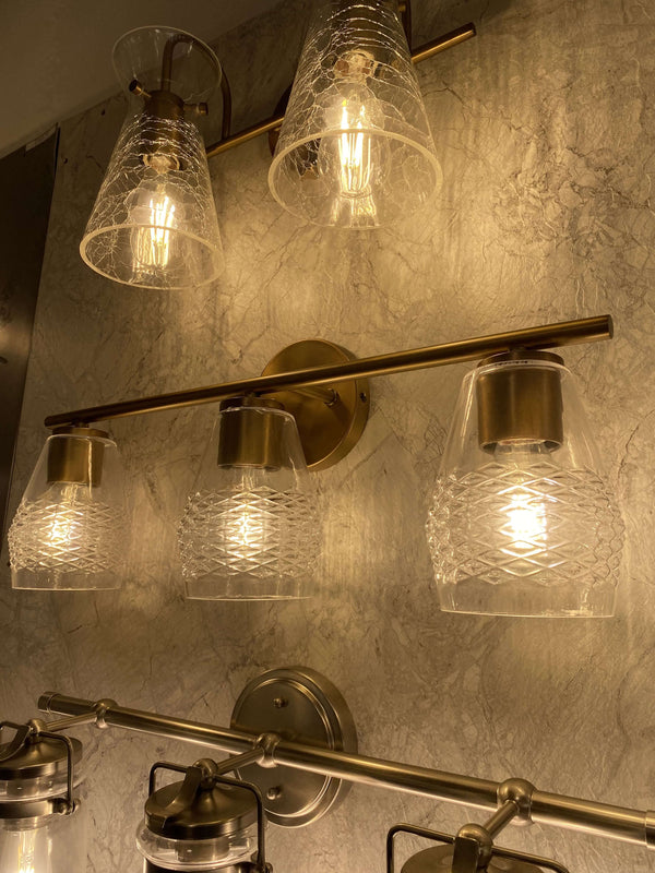 Three Light Vanity from the Dena Collection in Aged Brass Finish by Capital Lighting (Clearance Display, Final Sale)
