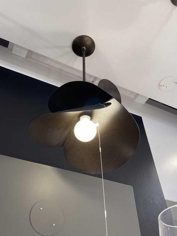 One Light Pendant from the Hibiscus Collection in Bronze Finish by Hubbardton Forge (Clearance Display, Final Sale)