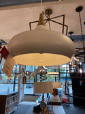 One Light Pendant from the Phoenix Collection in Matte White / Burnished Brass Finish by Nuvo Lighting (Clearance Display, Final Sale)