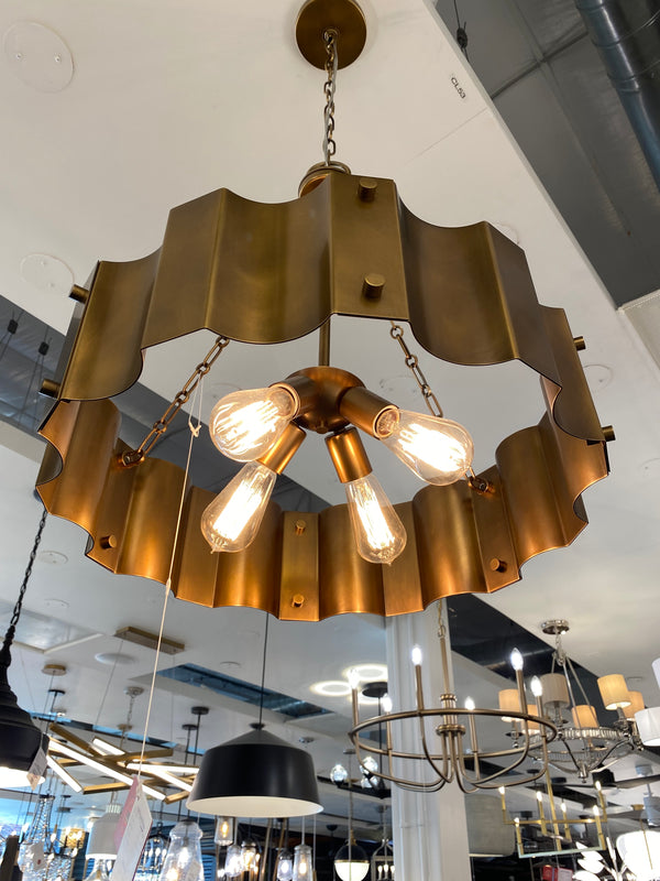 Four Light Chandelier from the Clausten Collection in Brass Finish by ELK Home (Clearance Display, Final Sale)