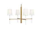 kate spade Monroe 4 Light 28 inch Burnished Brass / Gloss White Chandelier Ceiling Light (Final Sale)