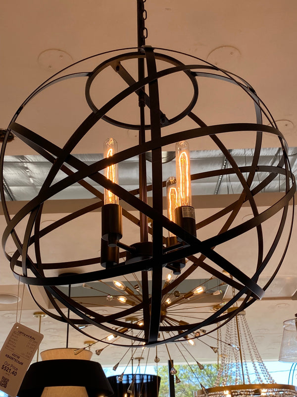 Four Light Pendant from the Atom Collection in Black Finish by Matteo Lighting (Clearance Display, Final Sale)