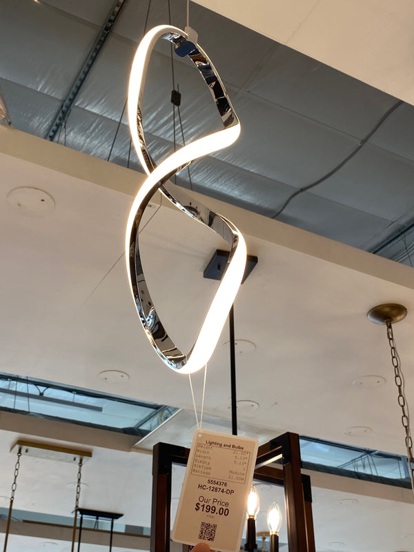 LED Pendant from the Interlace Collection in Chrome Finish by W.A.C. Lighting (Clearance Display, Final Sale)