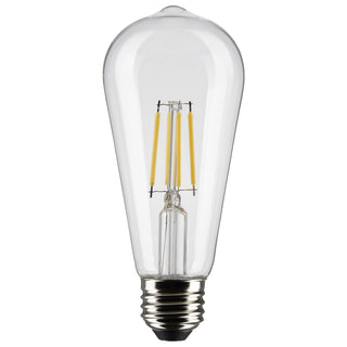 5 Watt ST19 LED, Clear, Medium base, 90 CRI, 2700K, 120 Volt Light Bulb by Satco (40W Equivalent)