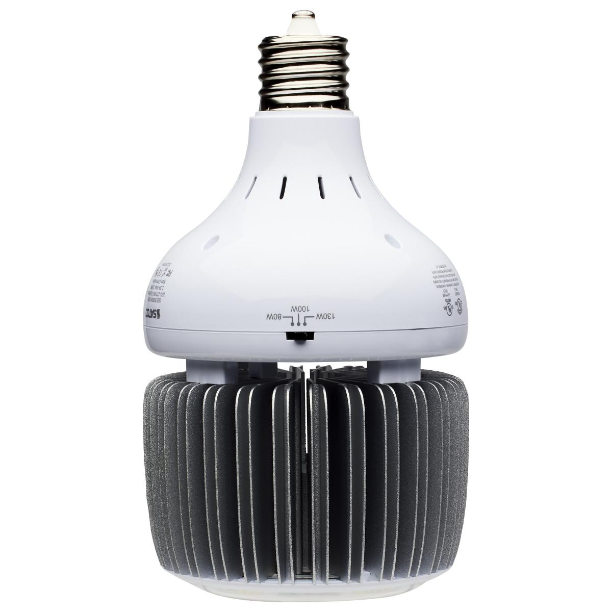 80/100/130 Wattage Selectable, LED, Hi-Bay, Type B, Ballast Bypass, Mogul Extended, 4000K, 100V-277V, 250W-400W Metal Halide Replacement Light Bulb by Satco