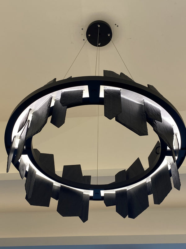 LED Pendant from the Ardesia Collection in Black Finish by Hubbardton Forge (Clearance Display, Final Sale)