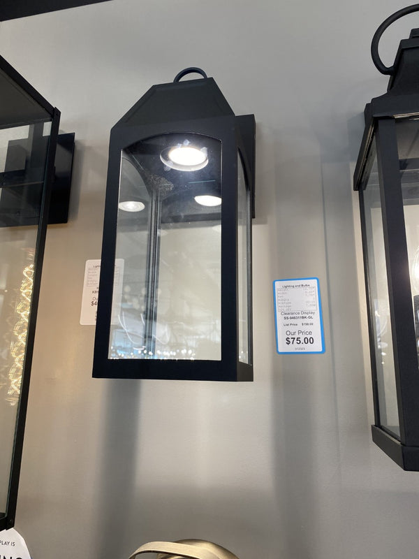 One Light Outdoor Wall Lantern from the Burton Collection in Black Finish by Capital Lighting (Clearance Display, Final Sale)