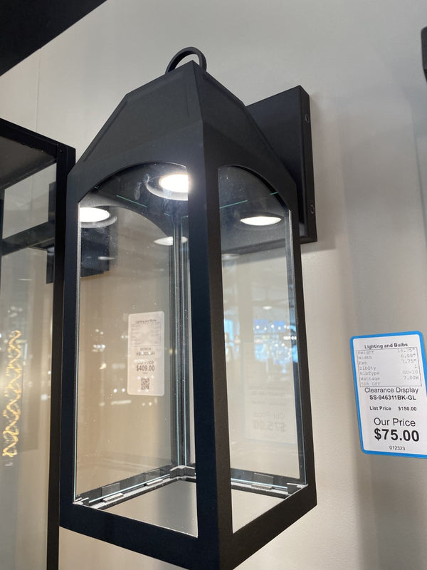 One Light Outdoor Wall Lantern from the Burton Collection in Black Finish by Capital Lighting (Clearance Display, Final Sale)