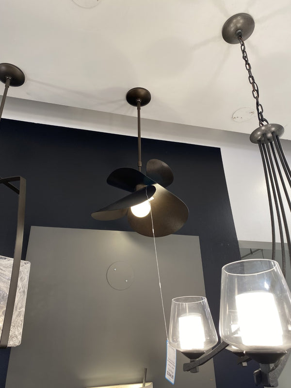 One Light Pendant from the Hibiscus Collection in Bronze Finish by Hubbardton Forge (Clearance Display, Final Sale)