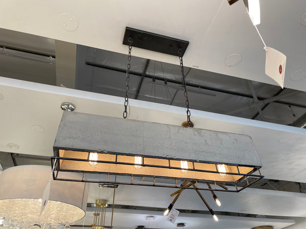 Four Light Linear Chandelier from the Brocca Collection in Silverdust Iron Finish by ELK Home (Clearance Display, Final Sale)