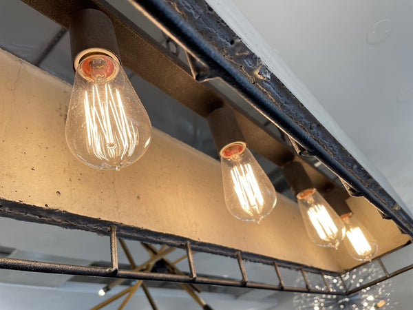 Four Light Linear Chandelier from the Brocca Collection in Silverdust Iron Finish by ELK Home (Clearance Display, Final Sale)