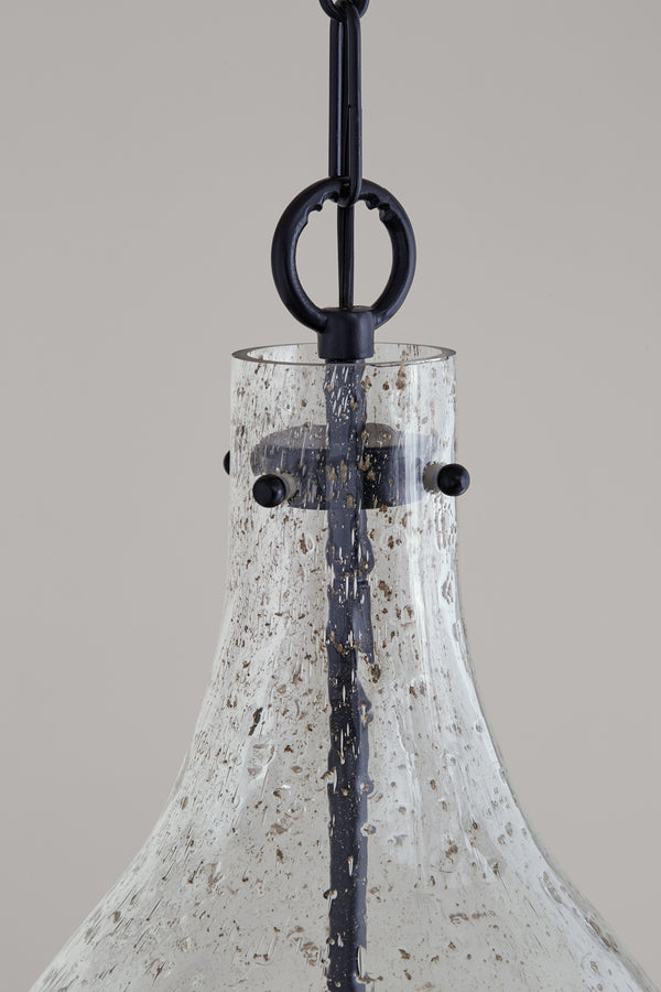 One Light Pendant from the Rabun Collection in Matte Black Finish by Capital Lighting