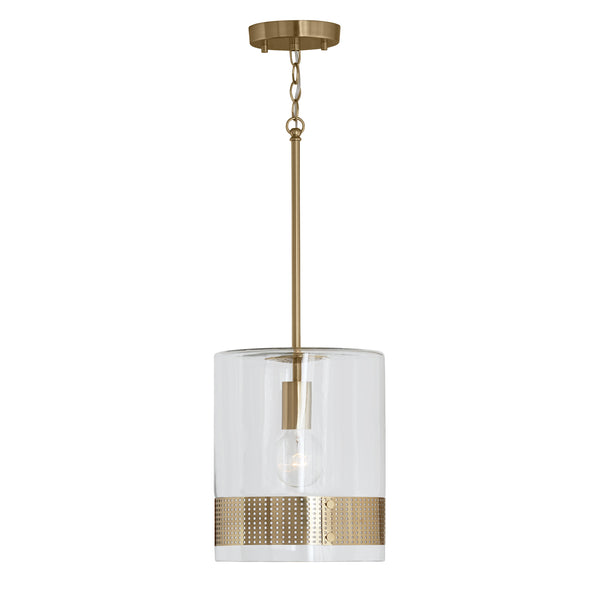 One Light Pendant from the Marion Collection in Polished Brass Finish by Capital Lighting
