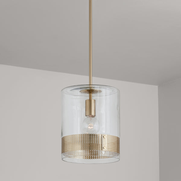 One Light Pendant from the Marion Collection in Polished Brass Finish by Capital Lighting