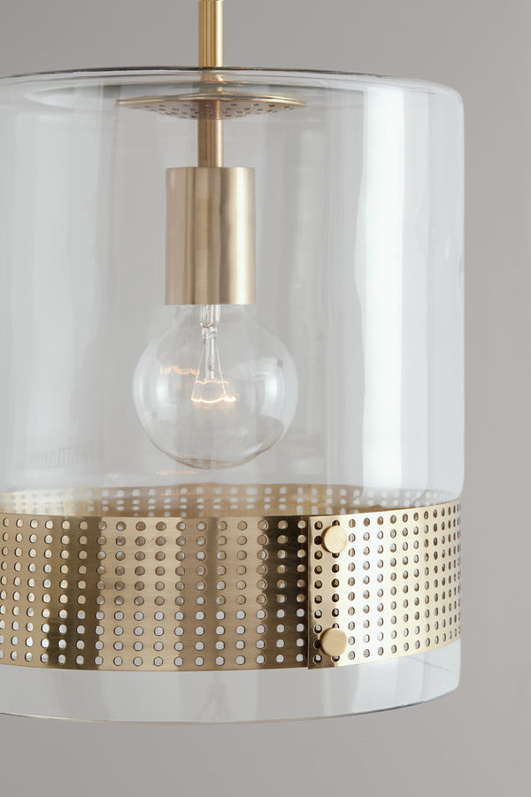 One Light Pendant from the Marion Collection in Polished Brass Finish by Capital Lighting