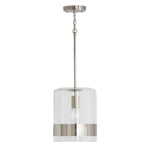 One Light Pendant from the Marion Collection in Polished Nickel Finish by Capital Lighting