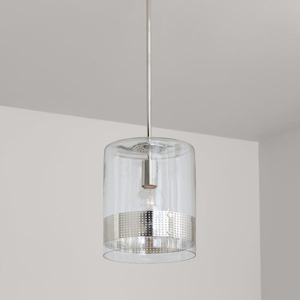 One Light Pendant from the Marion Collection in Polished Nickel Finish by Capital Lighting