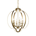Six Light Foyer Chandelier from the Voleta Collection in Natural Brass Finish by Kichler