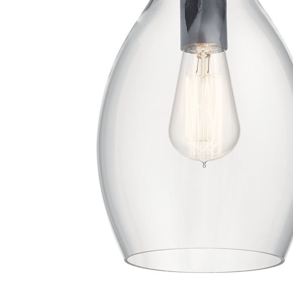 One Light Mini Pendant from the Everly Collection in Black Finish by Kichler