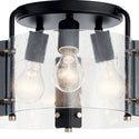 Three Light Semi Flush Mount from the Thoreau Collection in Black Finish by Kichler