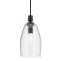 One Light Pendant from the Lakum Collection in Black Finish by Kichler