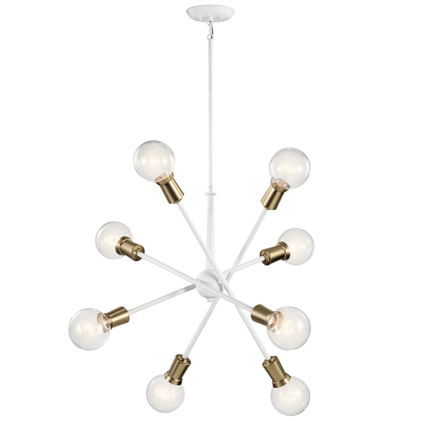 Eight Light Chandelier from the Armstrong Collection in White Finish by Kichler