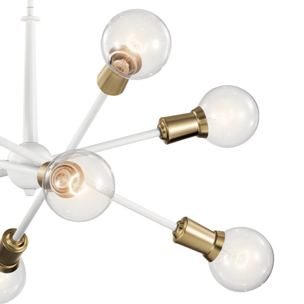 Eight Light Chandelier from the Armstrong Collection in White Finish by Kichler
