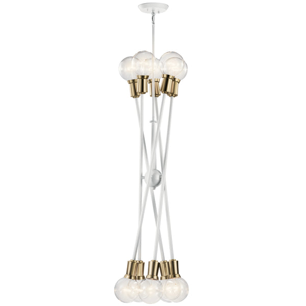 Ten Light Chandelier from the Armstrong Collection in White Finish by Kichler