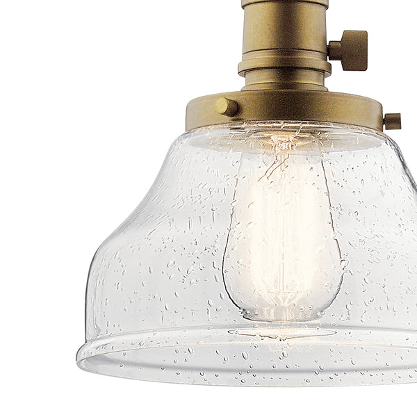 One Light Mini Pendant from the Avery Collection in Natural Brass Finish by Kichler