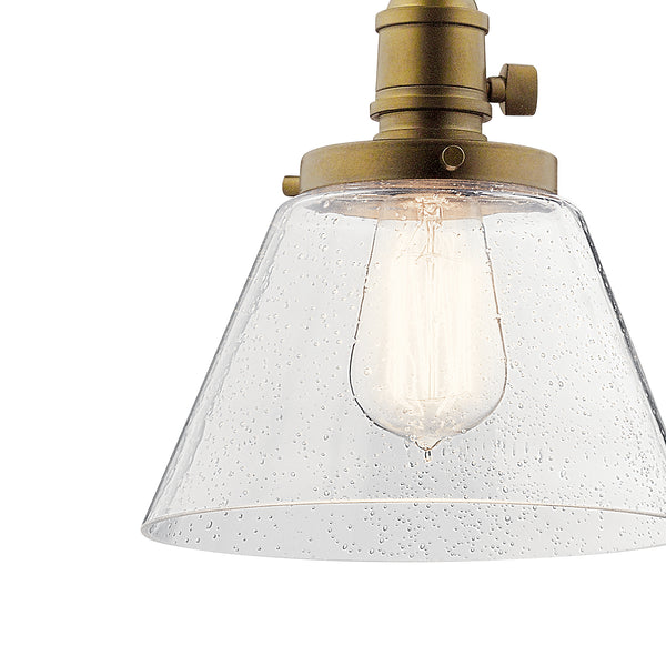 One Light Pendant from the Avery Collection in Natural Brass Finish by Kichler
