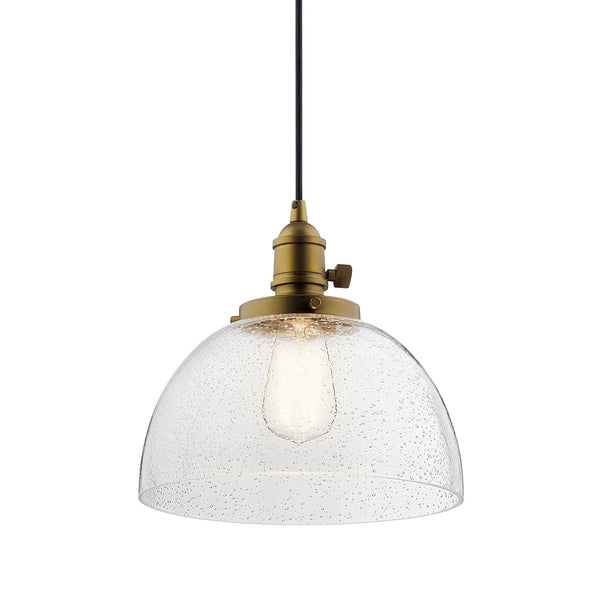 One Light Mini Pendant from the Avery Collection in Natural Brass Finish by Kichler