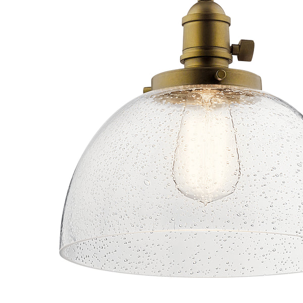 One Light Mini Pendant from the Avery Collection in Natural Brass Finish by Kichler