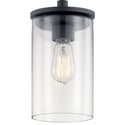 One Light Mini Pendant from the Crosby Collection in Black Finish by Kichler