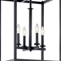 Four Light Foyer Pendant from the Crosby Collection in Black Finish by Kichler