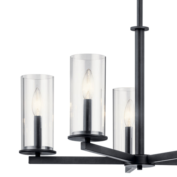 Five Light Chandelier from the Crosby Collection in Black Finish by Kichler