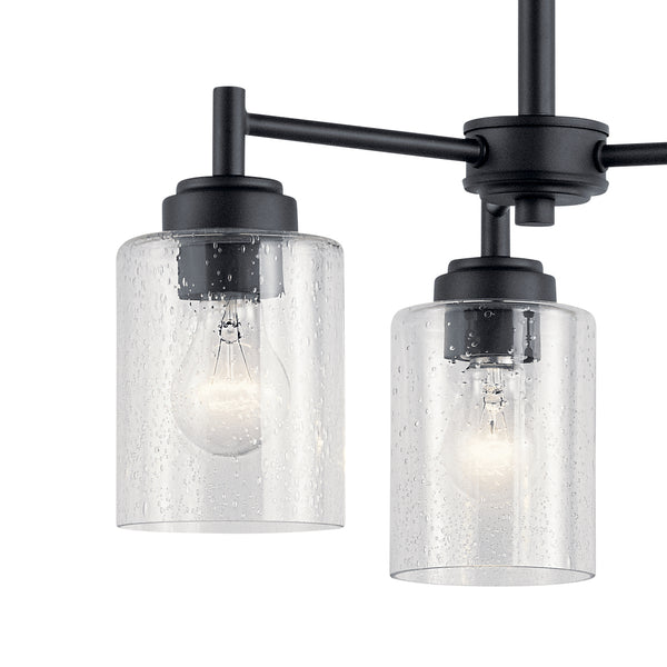 Three Light Mini Chandelier from the Winslow Collection in Black Finish by Kichler
