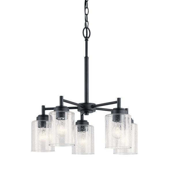 Five Light Chandelier from the Winslow Collection in Black Finish by Kichler